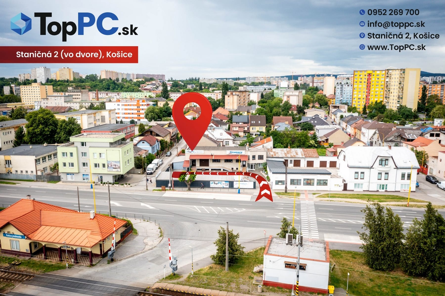 Okolie prevádzky TopPC zo vzduchu